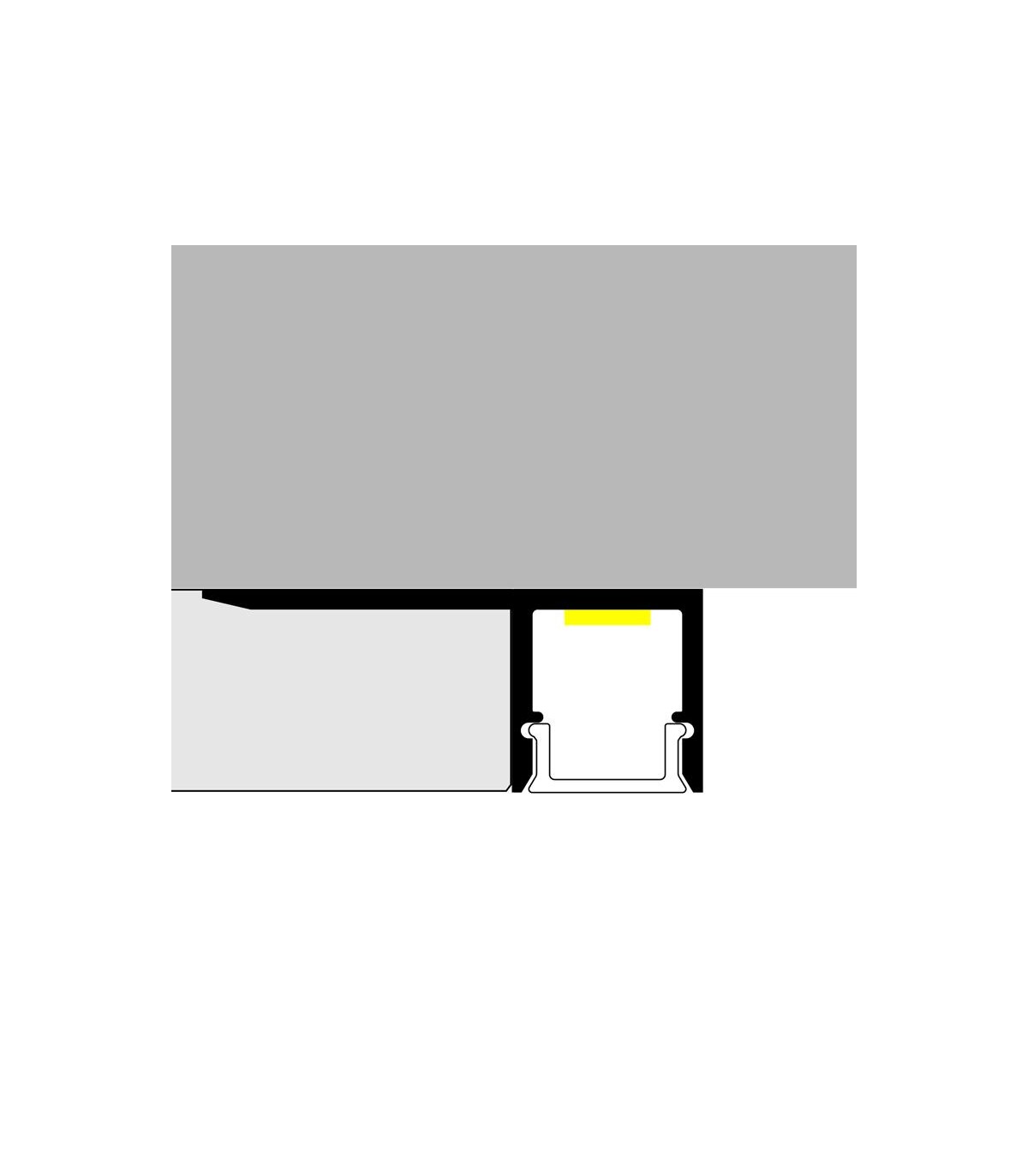 Perfil Aluminio OPE Empotrar Obra -2 Metros-