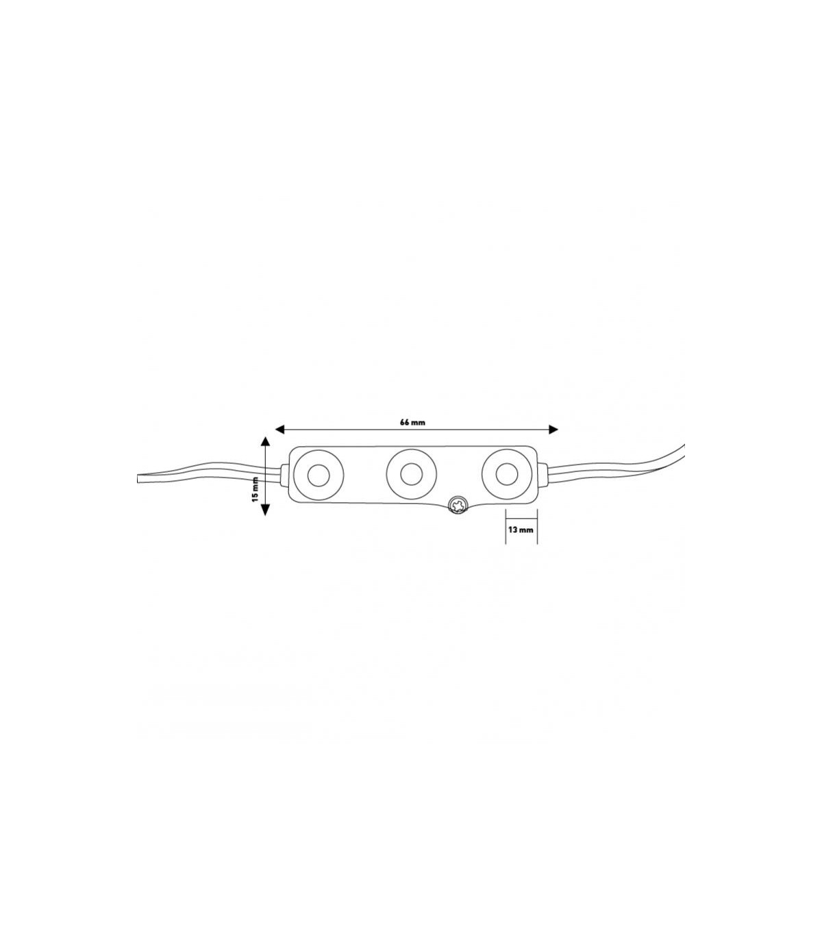 Cadena 20 Módulos 3 Led 1.2W 135Lm 160º 12VDC IP68