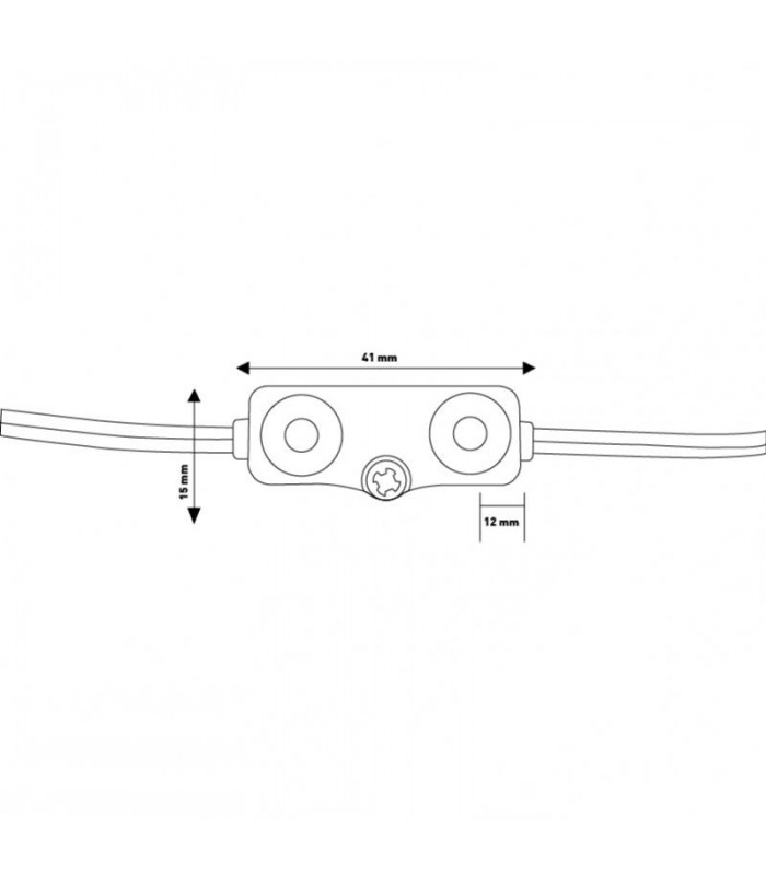 Cadena 20 Módulos 2 Led 1W 90Lm 160º 12VDC IP68