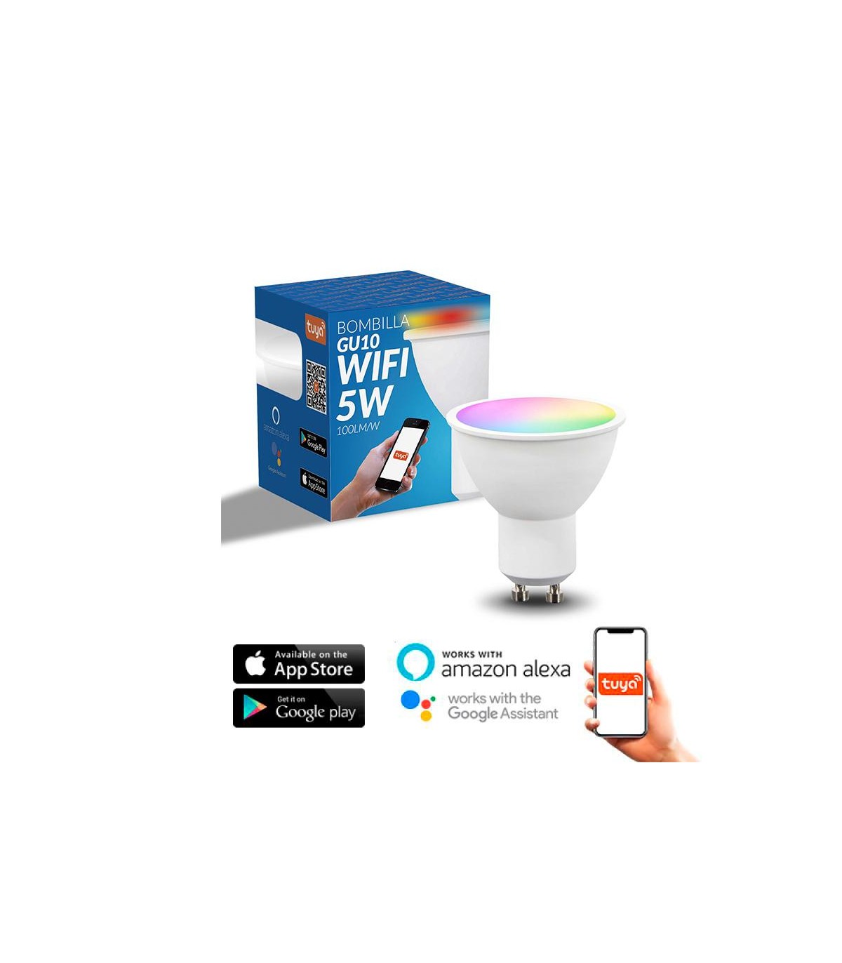 Dicroica Led GU10 SmartHome 5W 500Lm RGB+CCT