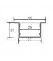 Perfil Aluminio OREB Empotrar -2 Metros-