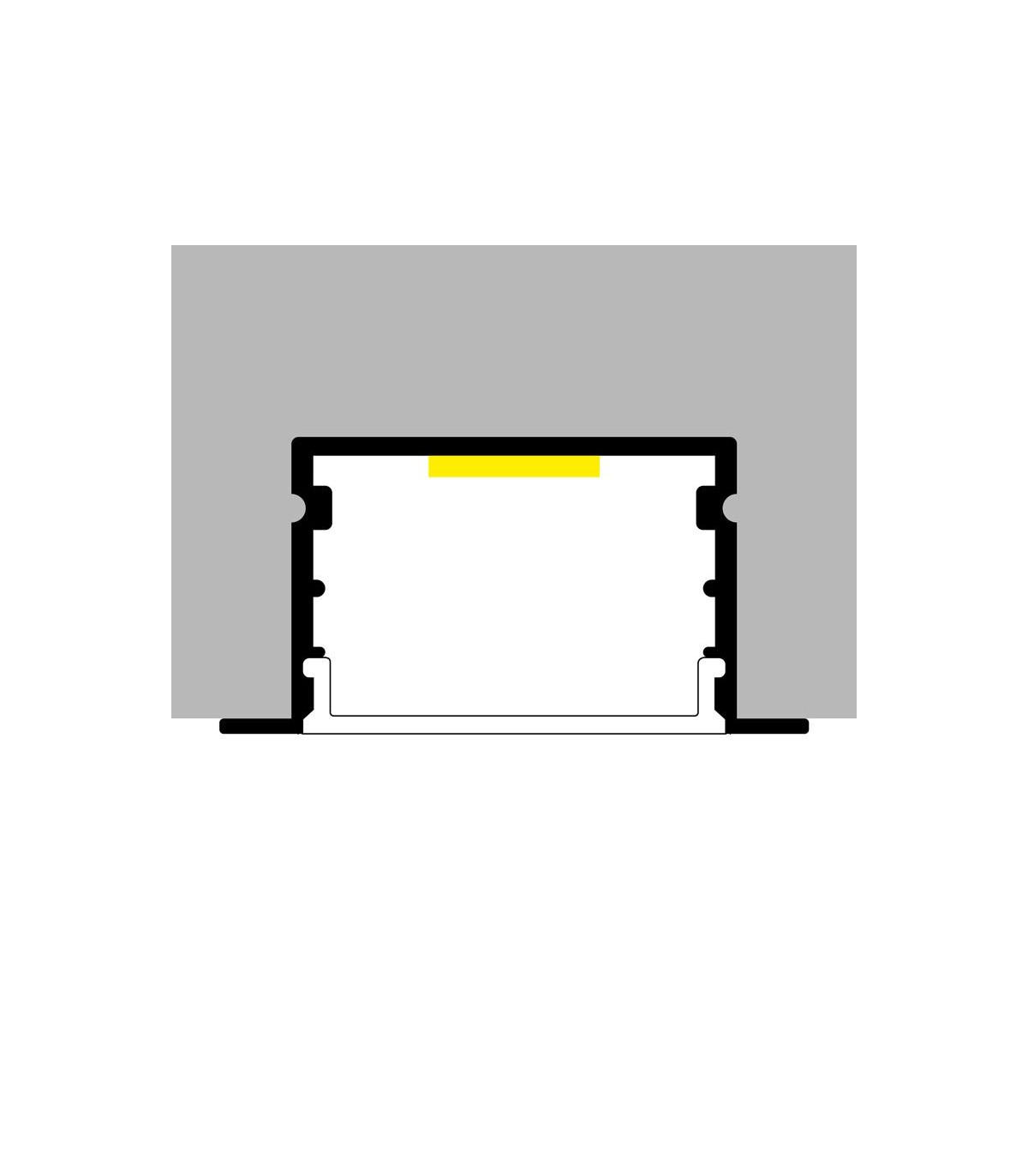 Perfil Aluminio OREB Empotrar -2 Metros-