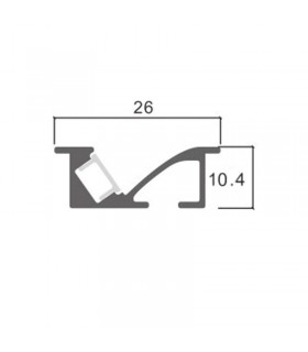 Perfil Aluminio MYGH Empotrado Armarios -2 Metros-