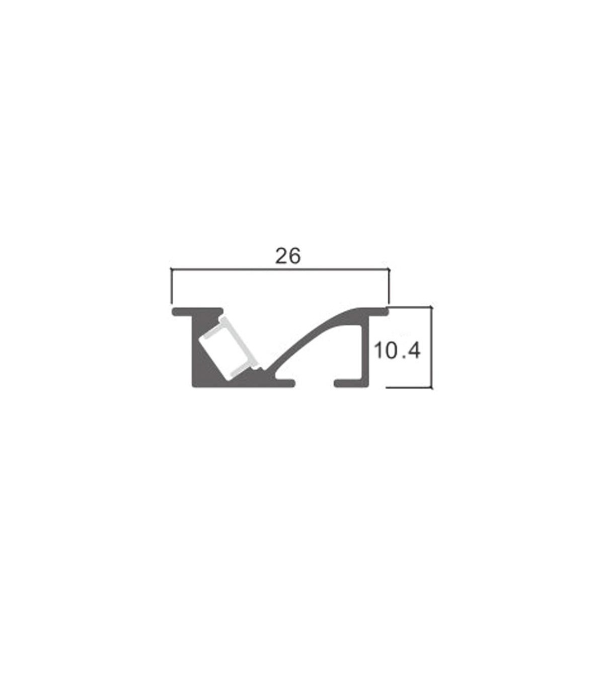 Perfil Aluminio MYGH Empotrado Armarios -2 Metros-