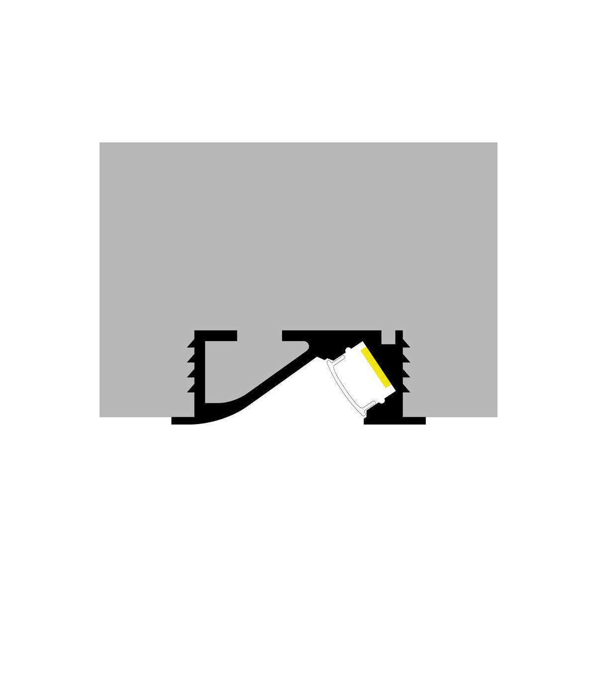 Perfil Aluminio MYGH Empotrado Armarios -2 Metros-