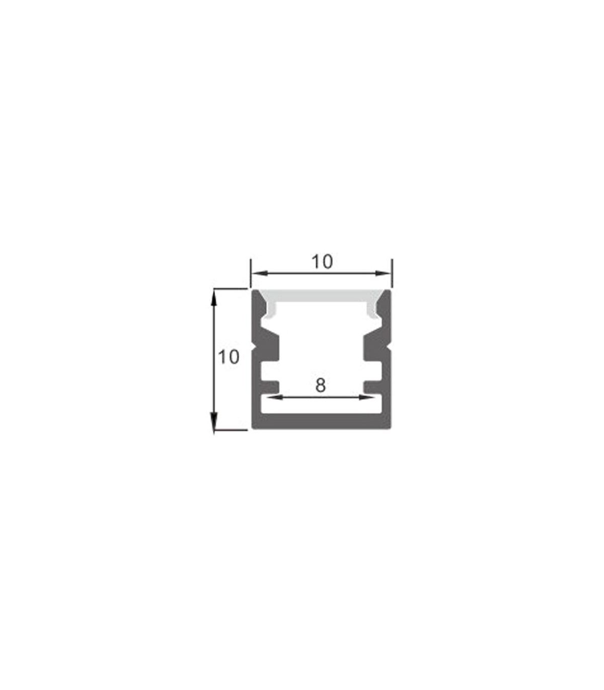 Perfil Aluminio NANO Superficie -2 Metros-