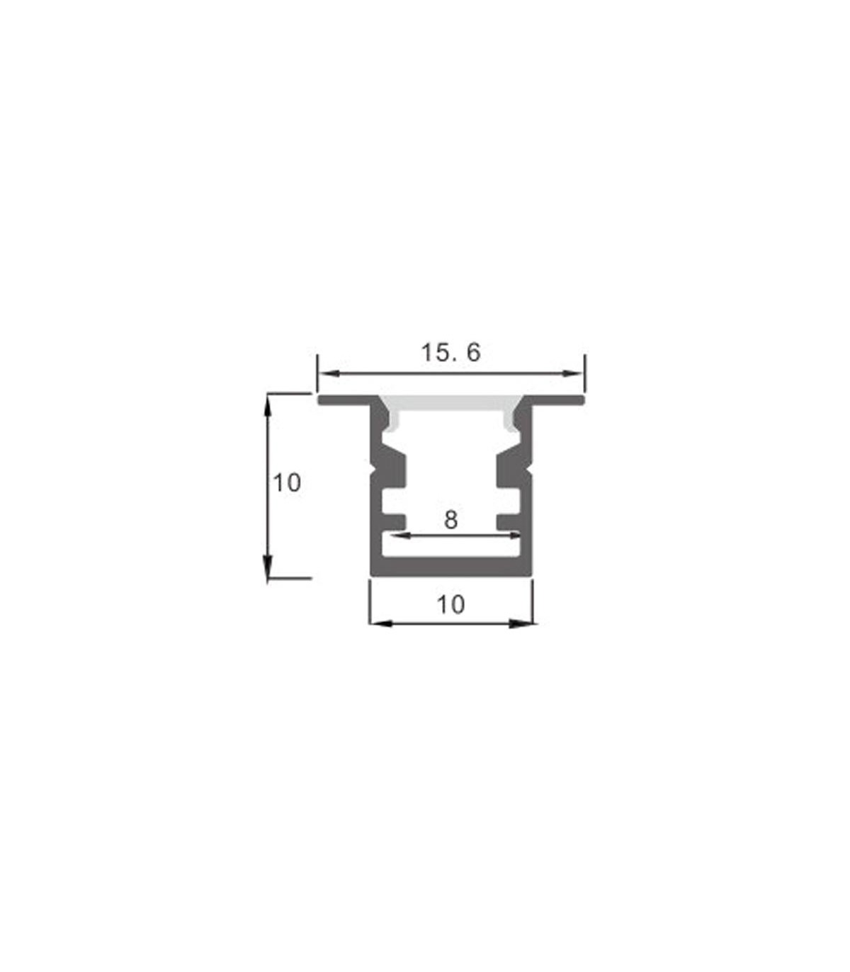 Perfil Aluminio YORET Empotrar -2 Metros-