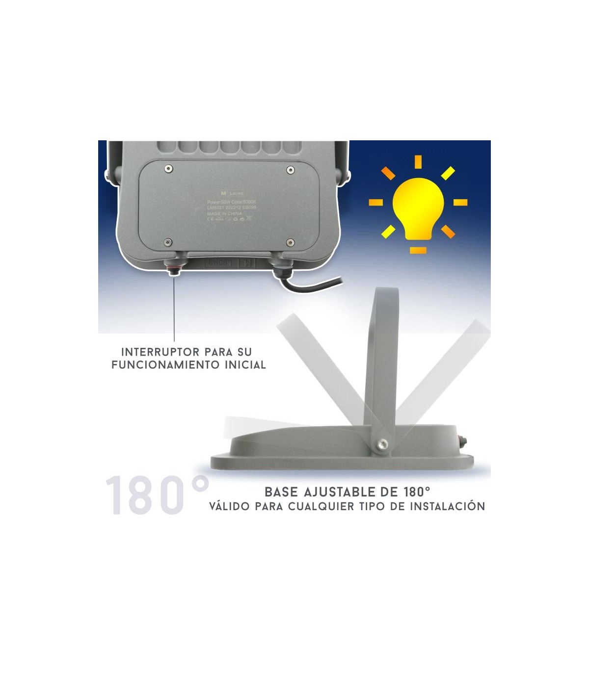 Proyector Led Solar VENECIA 200W/36W 9000Lm IP66
