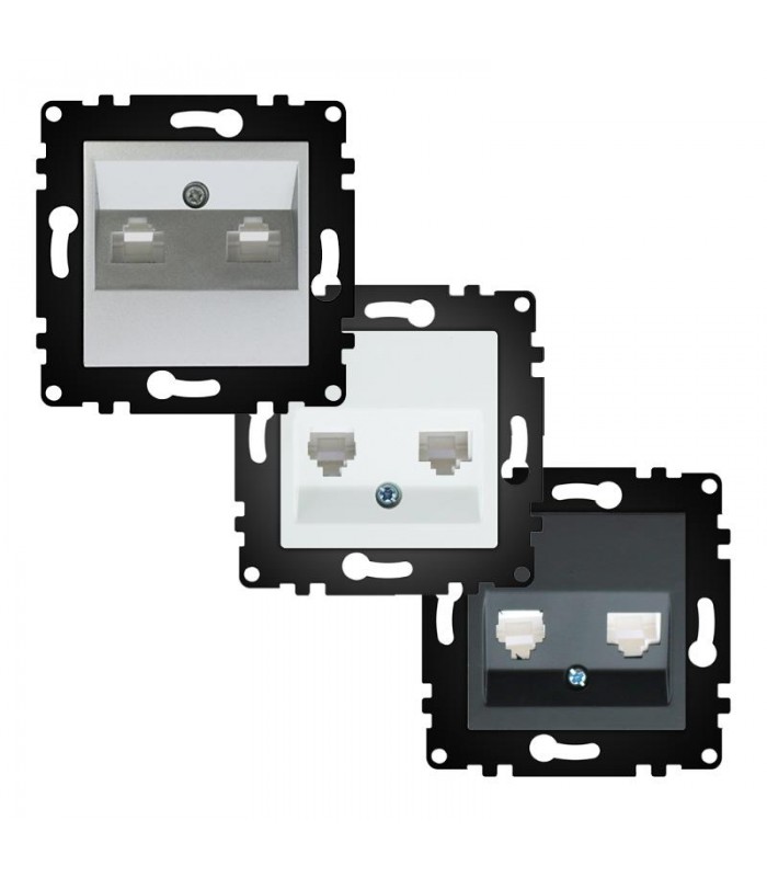 Toma Internet RJ45 + Teléfono RJ11 Serie PJ