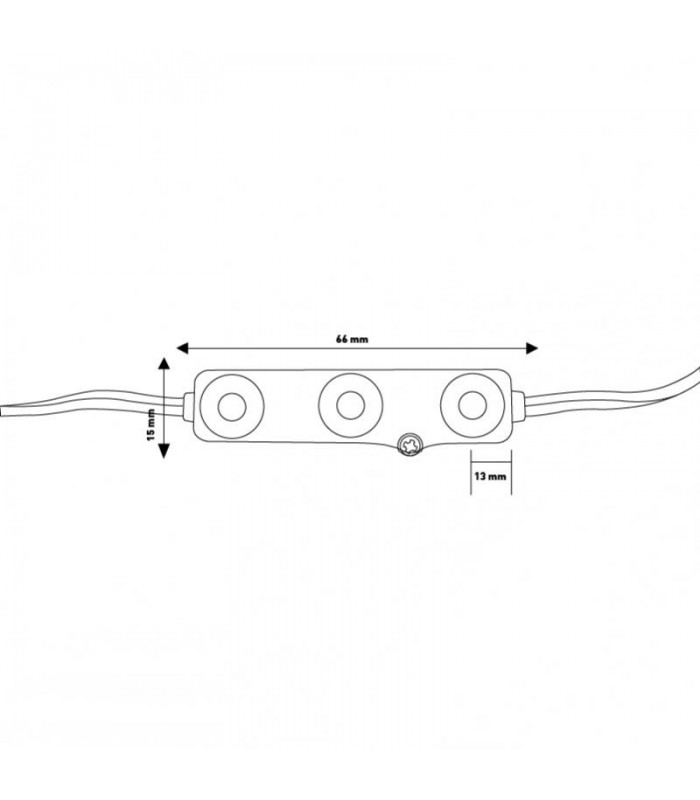Cadena 20 Módulos 3 Led 2W 200Lm 160º 220VAC IP68