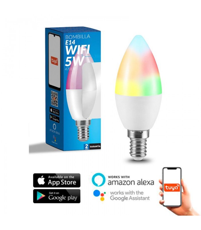 Bombilla Led Vela SmartHome 6W 600Lm E14 RGB+CCT