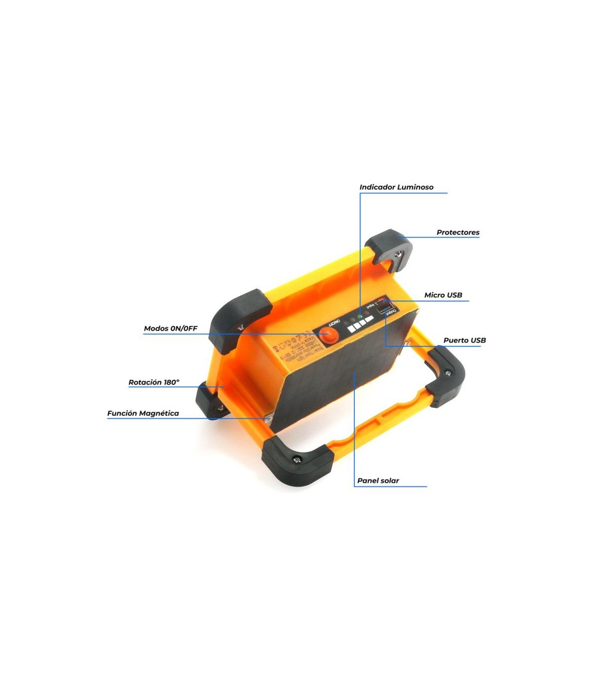 Proyector Solar Led con Batería 30W 2700Lm IP66