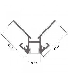 Perfil Aluminio CAN Empotrar Obra -2 Metros-