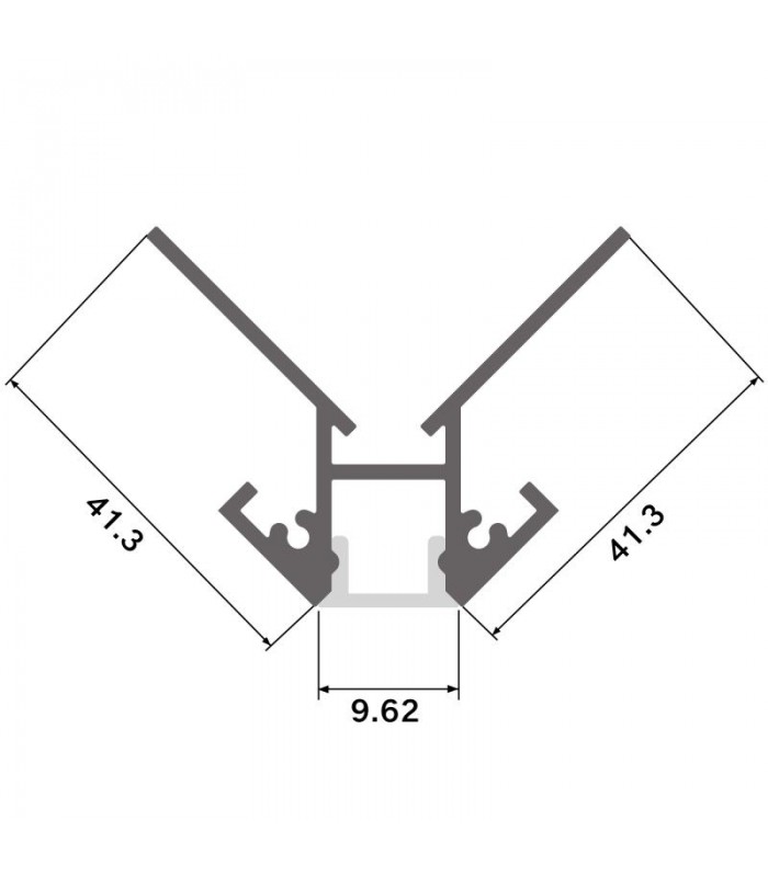 Perfil Aluminio CAN Empotrar Obra -2 Metros-