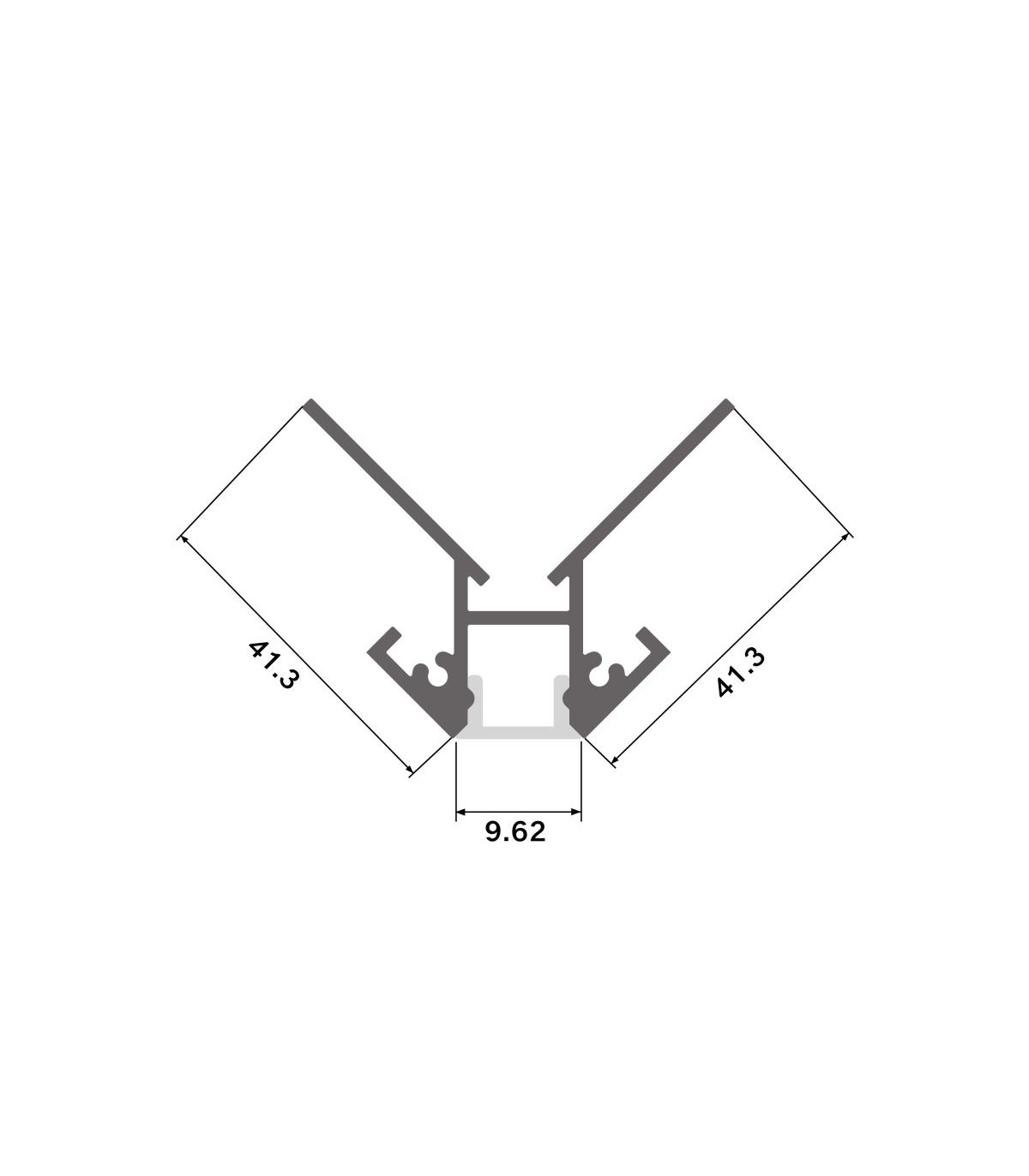 Perfil Aluminio CAN Empotrar Obra -2 Metros-