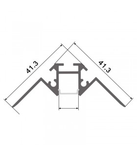 Perfil Aluminio PICH Empotrar Obra -2 Metros-