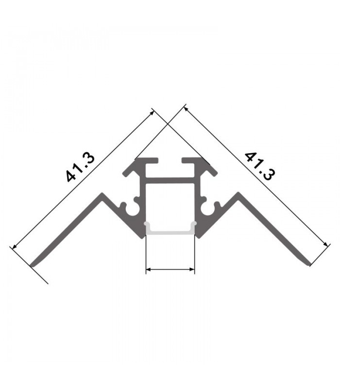 Perfil Aluminio PICH Empotrar Obra -2 Metros-