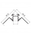 Perfil Aluminio PICH Empotrar Obra -2 Metros-