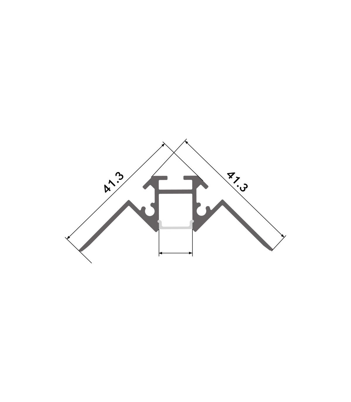 Perfil Aluminio PICH Empotrar Obra -2 Metros-