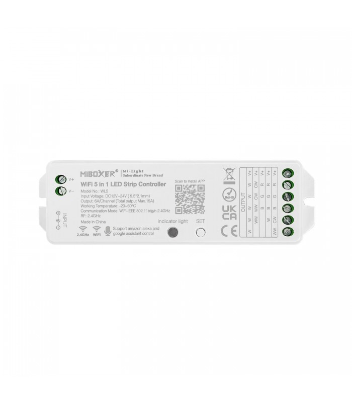 Controlador 5en1 WiFi APP - RGB,RGBW,RGBWW,Monocolor,CCT
