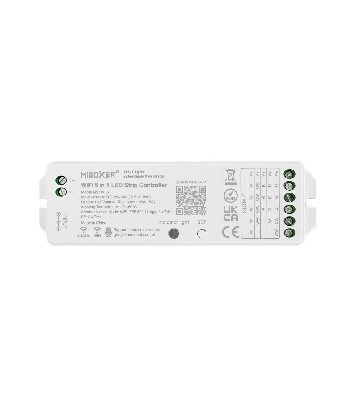 Controlador 5en1 WiFi APP - RGB,RGBW,RGBWW,Monocolor,CCT