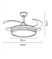 Ventilador de Techo Asgard DC 72W 6480Lm 4 Aspas Blanco CCT