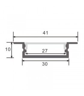 Perfil Aluminio FIAO Empotrar -2 Metros-