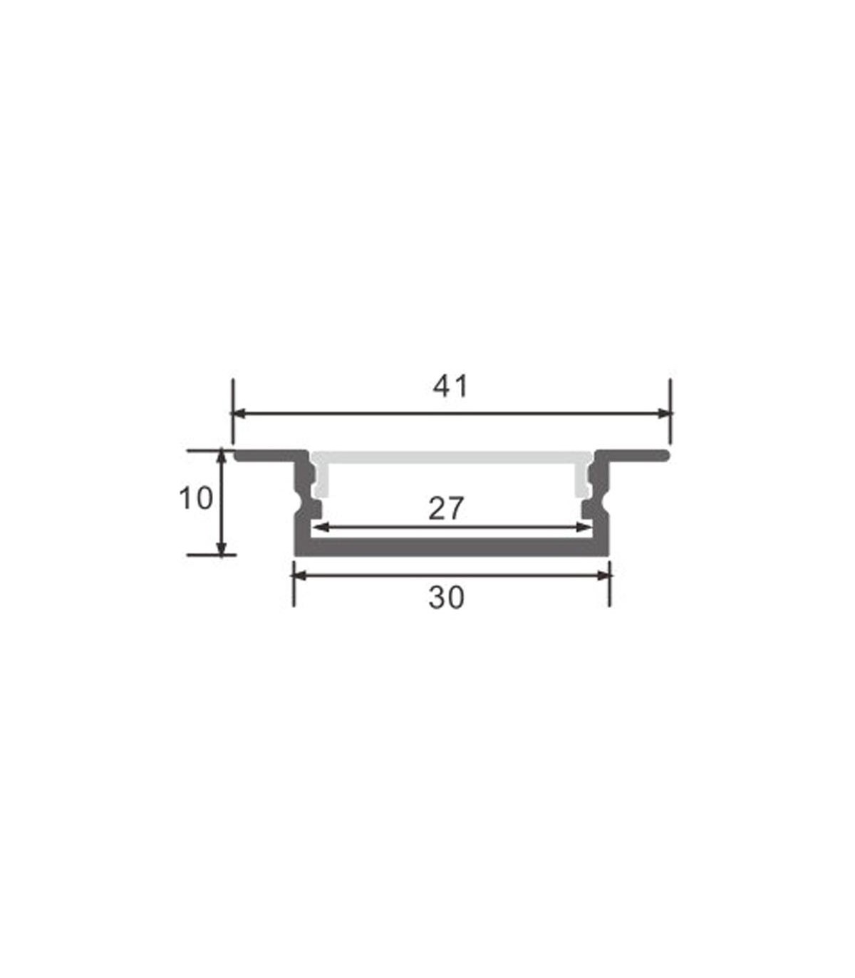Perfil Aluminio FIAO Empotrar -2 Metros-