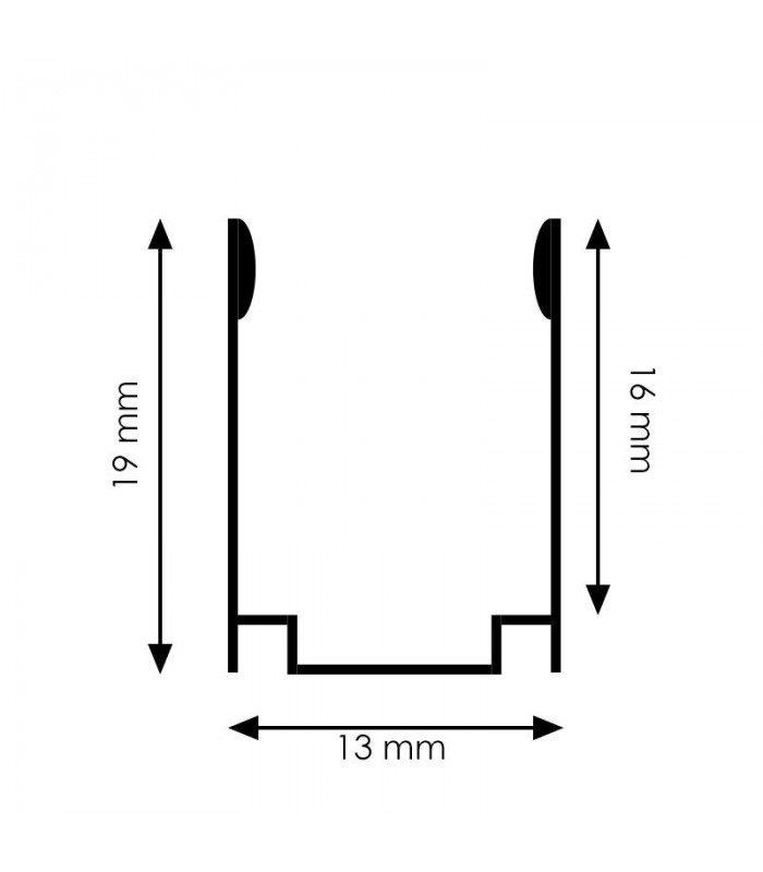 Perfil de Aluminio Para NEON Led RGB  -2 Metros-