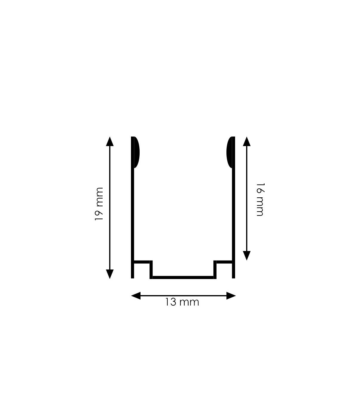 Perfil de Aluminio Para NEON Led RGB  -2 Metros-