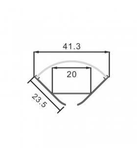 Perfil Aluminio OEHQ Esquina Superficie/Colgante -2 Metros-