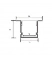 Perfil Aluminio SINCA Empotrar -2 Metros-