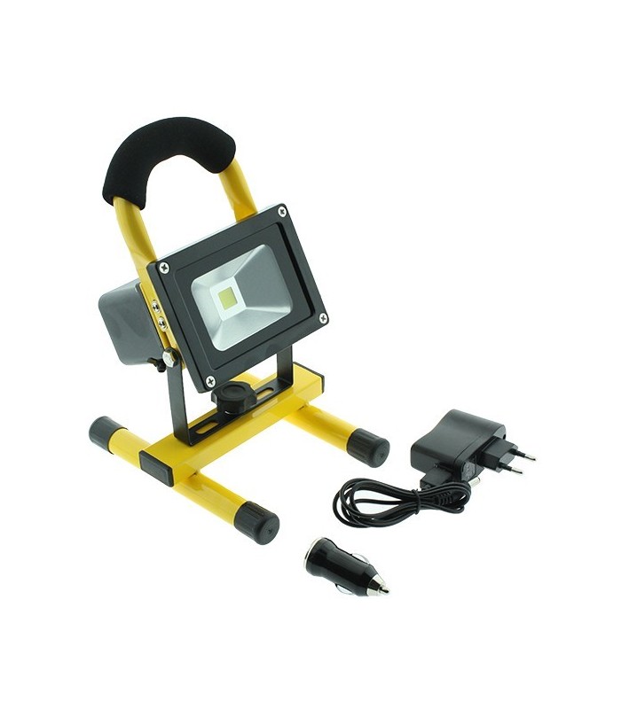 Proyector LED Portatil 10W 900Lm C/BATERIA 6000K IP65