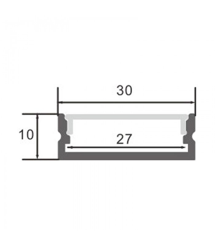 Perfil Aluminio TRAKE Superficie -2 Metros-