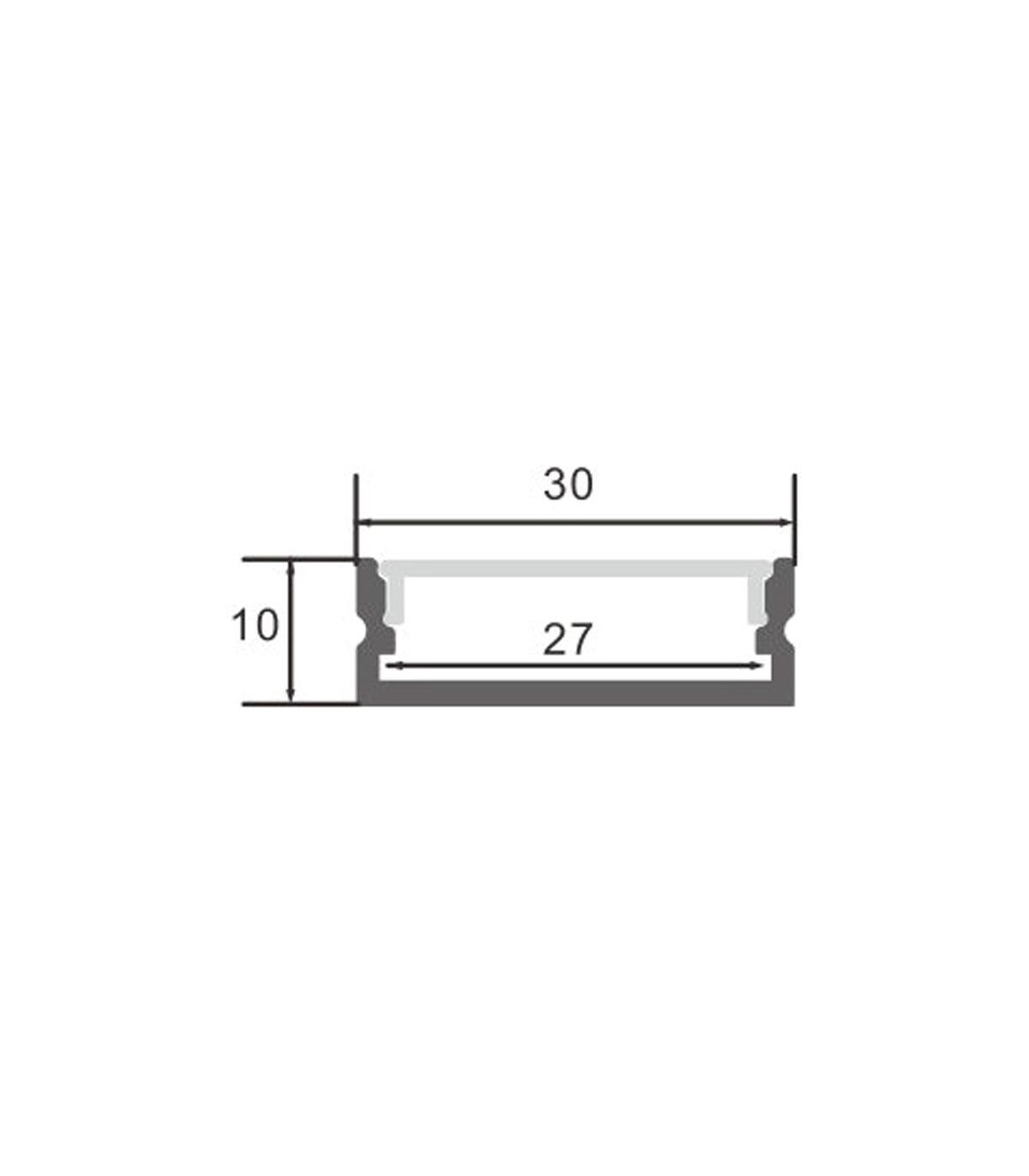 Perfil Aluminio TRAKE Superficie -2 Metros-