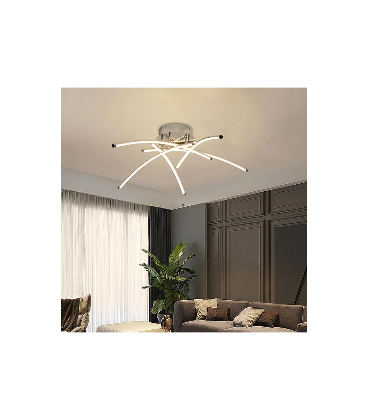 Lámpara de Techo Aranha Cromo 78W 6000Lm CCT