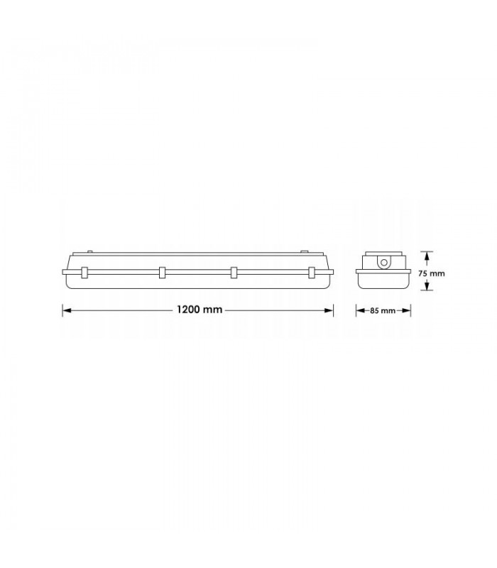 Pantalla Estanca 40W 4200Lm 120cm IP65 IK08 CCT