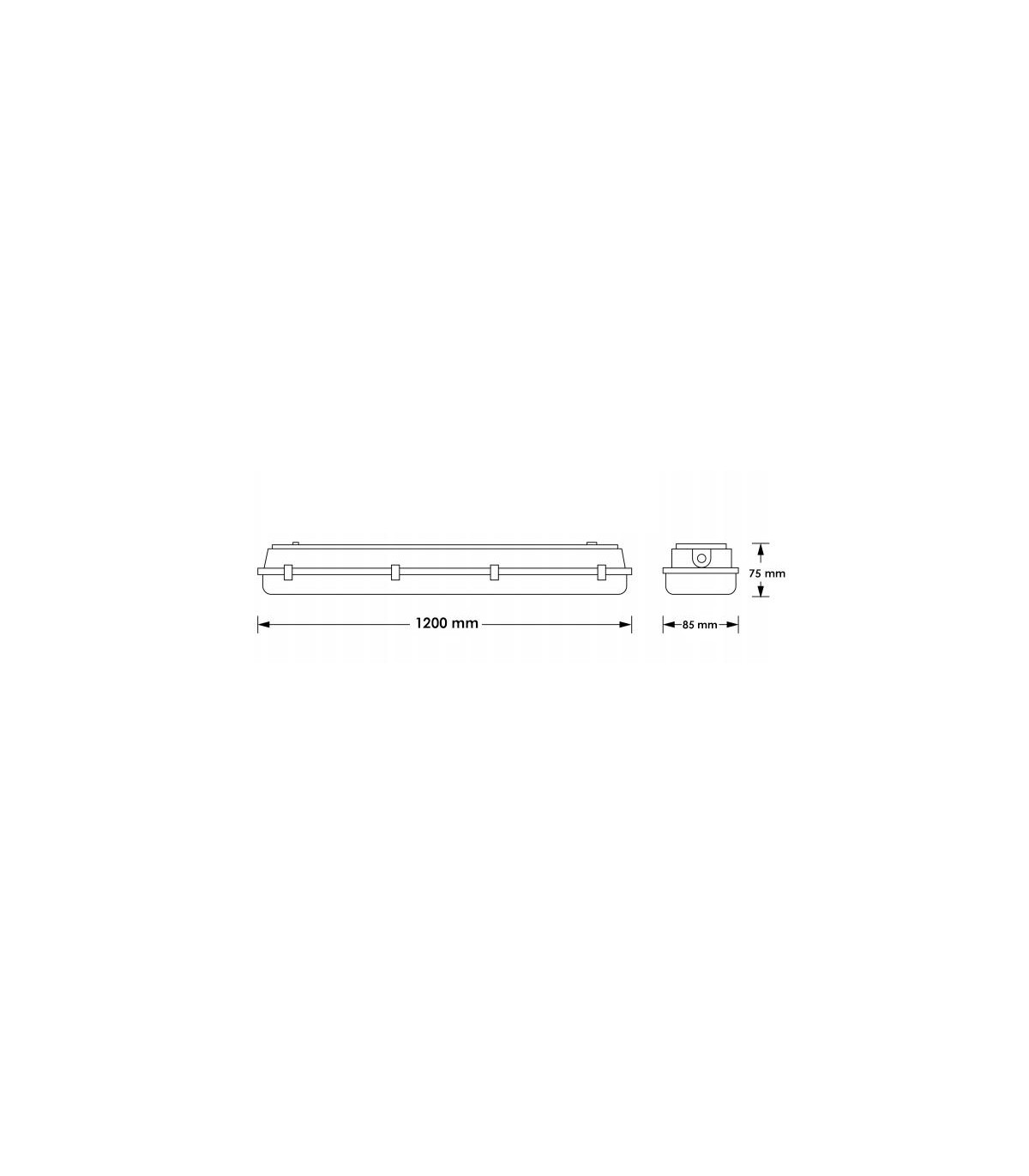 Pantalla Estanca 40W 4200Lm 120cm IP65 IK08 CCT