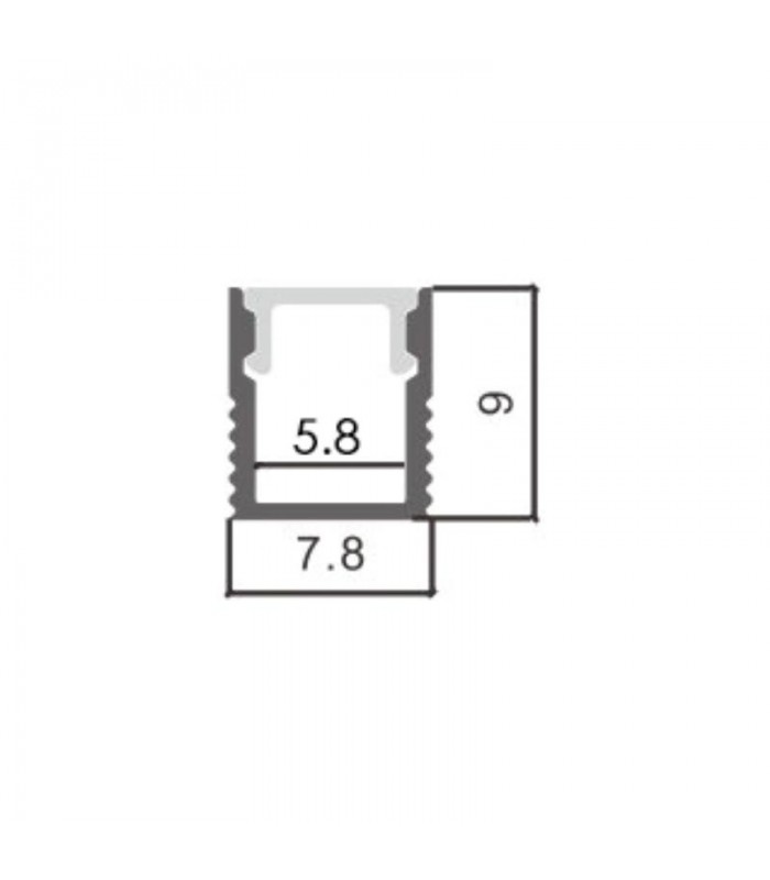 Perfil Aluminio FINE  Superficie -2 Metros-