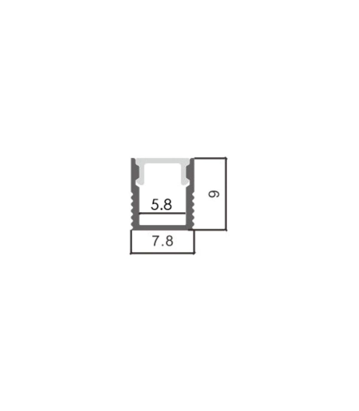Perfil Aluminio FINE  Superficie -2 Metros-