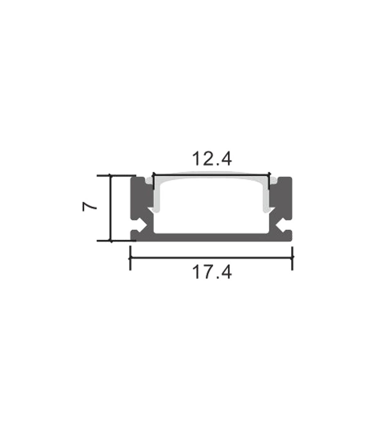 Perfil Aluminio SID Superficie -2 Metros-