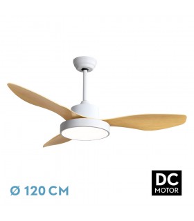 Ventilador Led Hayate DC 48W 4080Lm 3 Aspas Blanco/Haya CCT