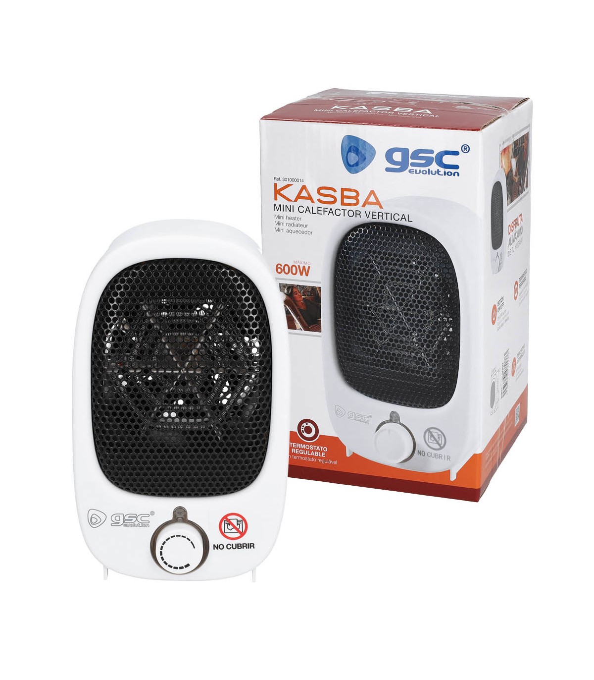 Mini Calefactor Vertical KASBA 600W Blanco