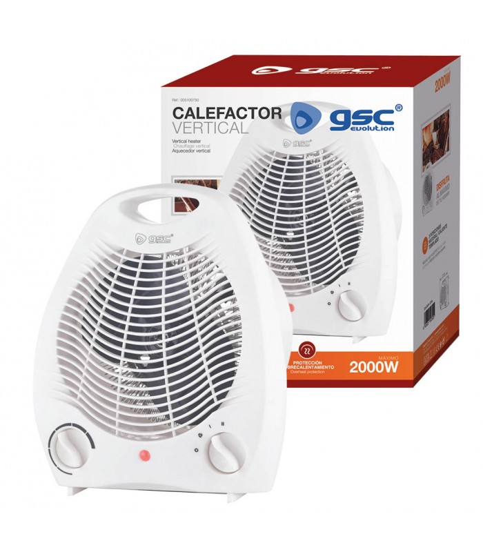 Calefactor De Suelo Vertical TUPA 2000W Blanco