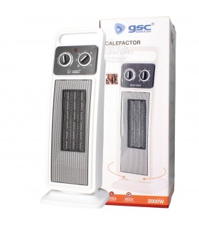 Calefactor Vertical Giratorio Ceramico ANDAZA 2000W Blanco/Gris