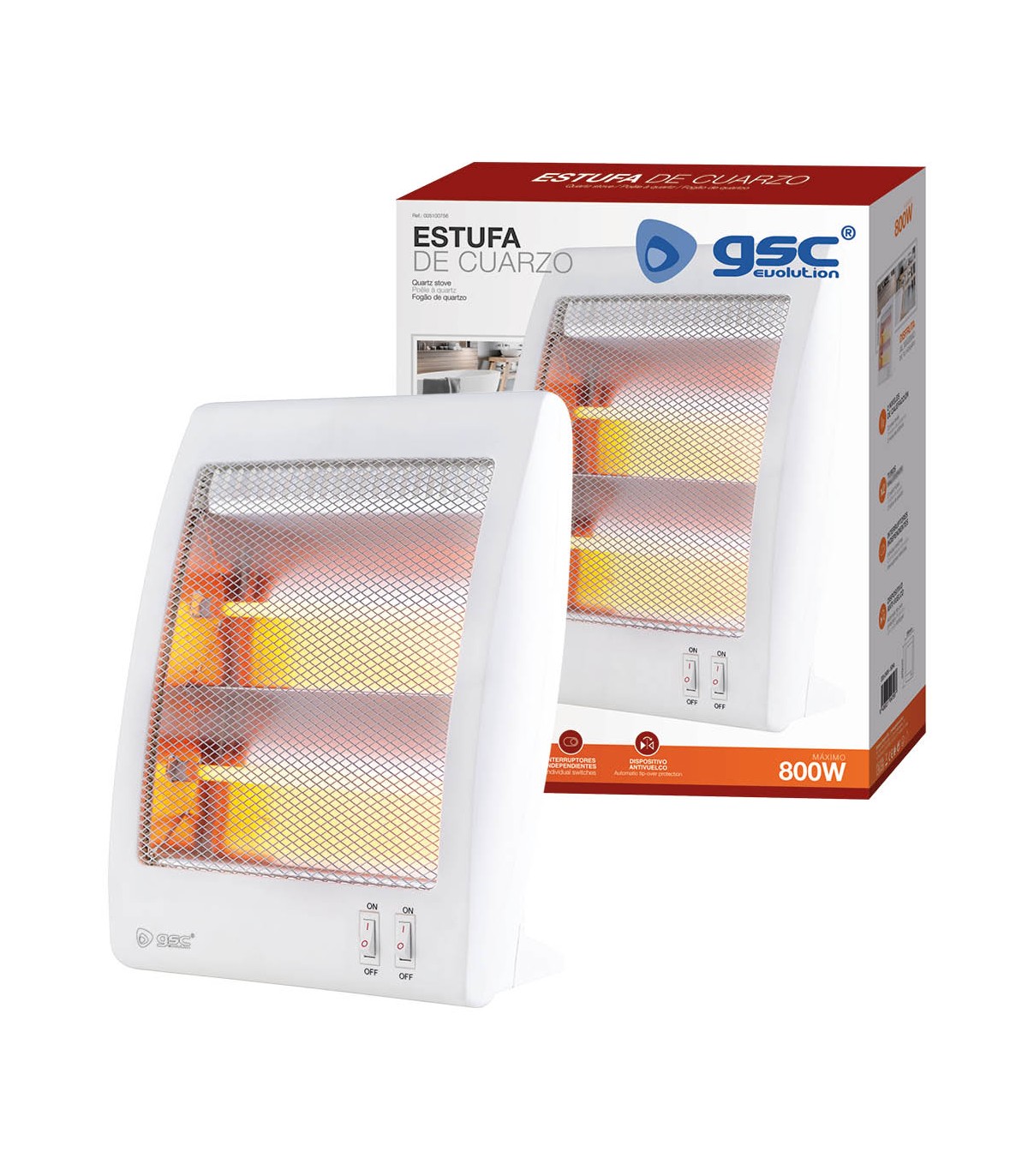 Estufa de Cuarzo MIARY Max. 800W 2 Tubos