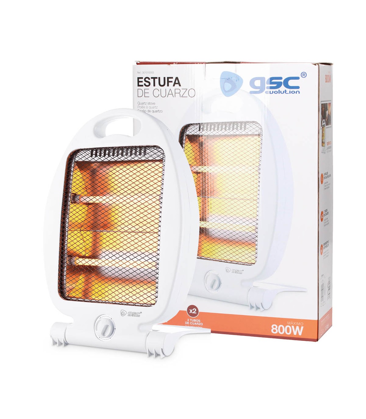 Estufa de Cuarzo Vertical FARTURA Max. 800W 2 Tubos