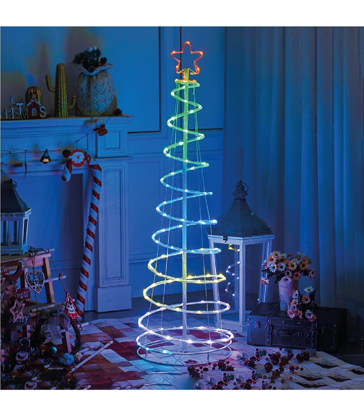 Árbol de Navidad LED HODE USB + Mando 24 Funciones IP44 RGB