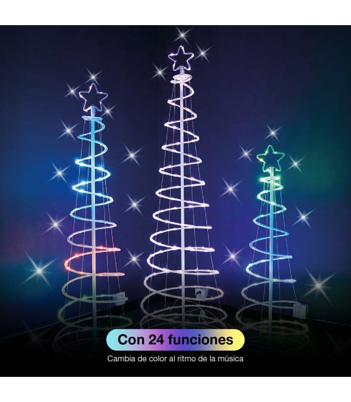 Árbol de Navidad LED HODE USB + Mando 24 Funciones IP44 RGB