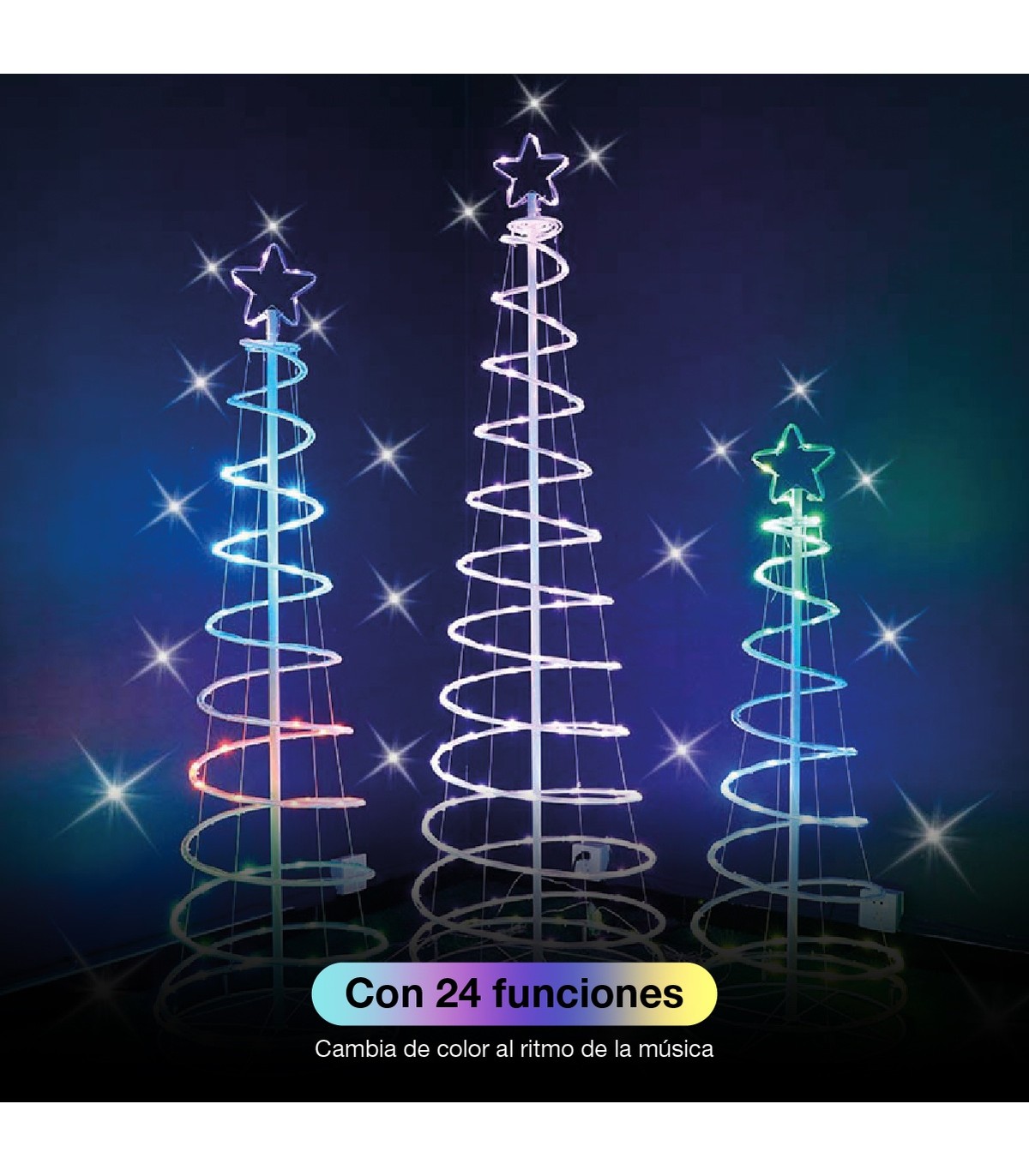 Árbol de Navidad LED HODE USB + Mando 24 Funciones IP44 RGB